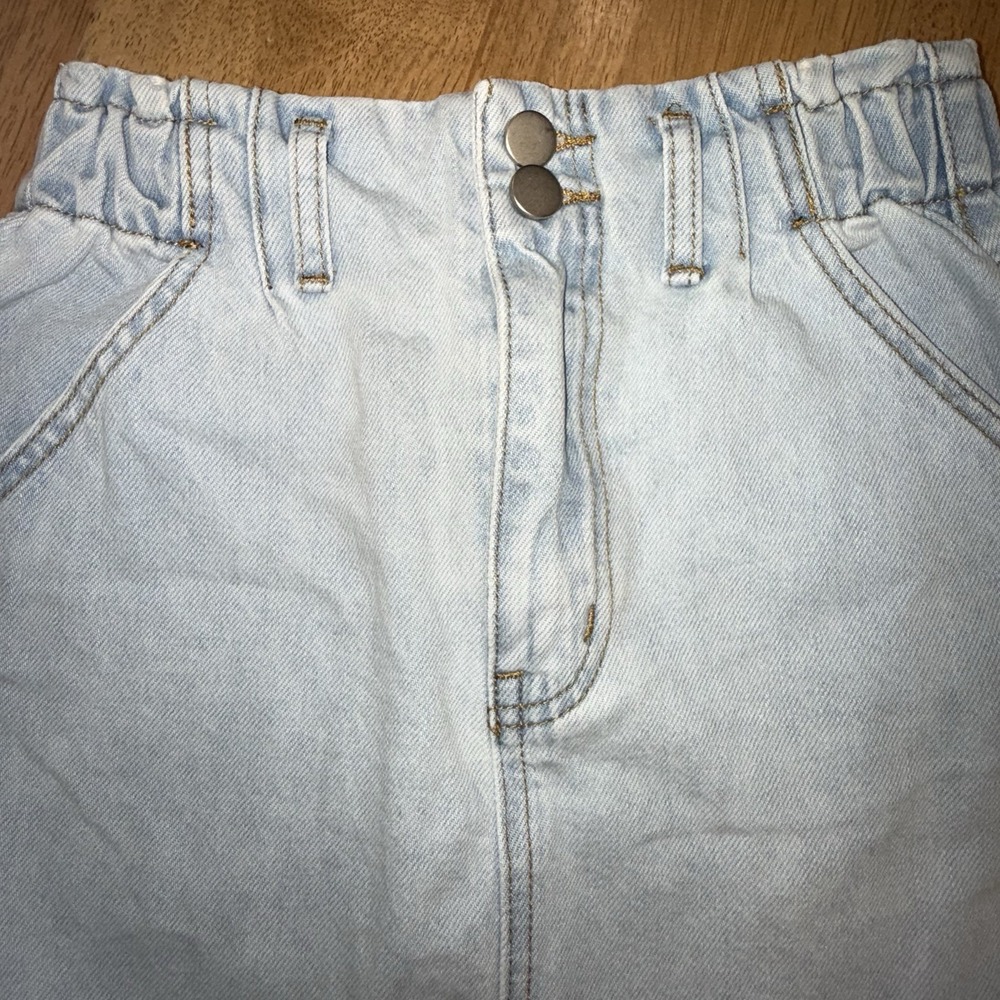 Altar's State High Waist Denim‎ Mini Skirt Small Light Wash Western Boho Short - Picture 2 of 10